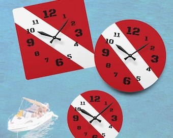 Dive Flag Wall Clock, Modern Acrylic Nautical Decor