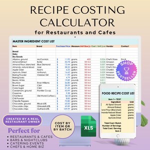Recipe Cost Calculator: Restaurant Menu Pricing Tool (Excel Workbook)