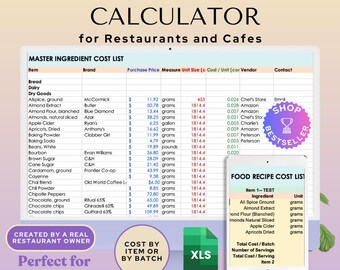 Rezeptkostenrechner: Tool für die Preisgestaltung im Restaurantmenü (Excel-Arbeitsmappe)