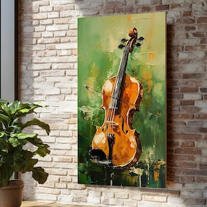 Elegant Violin Canvas, Musical Instrument Art, Violin Wall Print, Music Lovers Poster, Wall Art Canvas Design, Ready to Hang Decoration