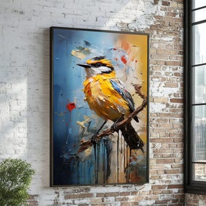 Vibrant Bird Canvas, Colorful Bird Wall Art, Nature Canvas, Bird Painting, Wall Art Canvas Design, Ready To Hang Decoration
