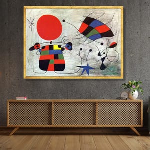 Joan Miró Abstract Art Canvas, Colorful Geometric Wall Art, Modern Art Decoration, Contemporary Canvas Print, Vibrant Home Wall Decor