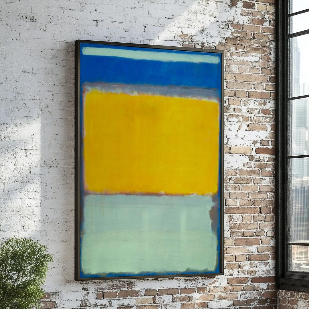 Colorblock Mark Rothko Mark Rothko,abstract Color Block Canvas, Yellow and Blue Wall Art ...
