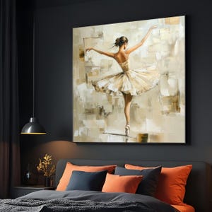 Ballerina Leinwand Wandkunst, Elegante Tanz Malerei, Ballett Wanddruck, Tänzerin Poster, Wand Kunst Leinwanddesign, Fertig zum Aufhängen Dekoration