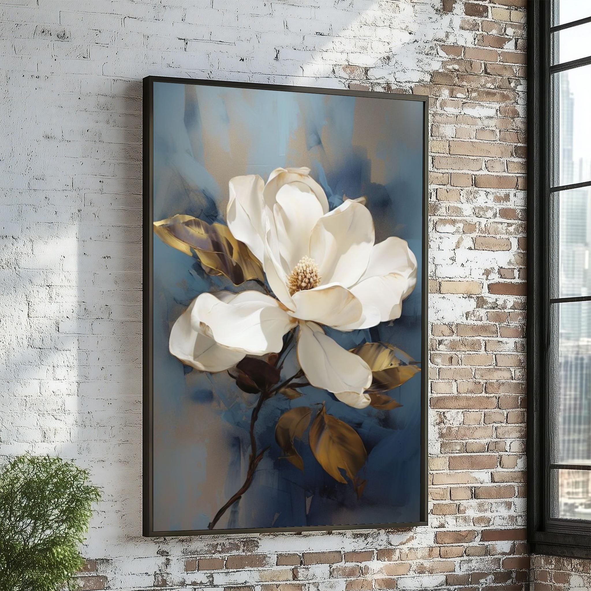 Elegant Magnolia Canvas Art, White Flower Wall Art, Floral Print, Wall Art Canvas Design, Ready To Hang Decoration, Botanical Decor