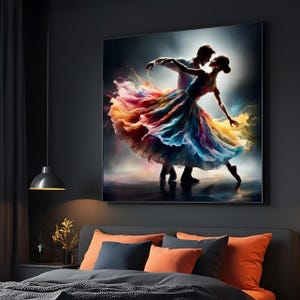 Bunte Tanz-Leinwand, Ballett-Wandkunst, Tanz-Kunstdruck, Wand-Leinwand-Dekoration, fertig zum Aufhängen