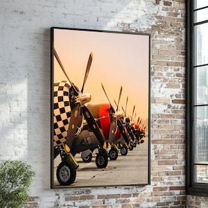 Vintage Planes Art, Classic Aircraft Canvas, Aviation Poster, Wall Art Canvas Design, Ready to Hang Decoration, Retro Airplanes Print