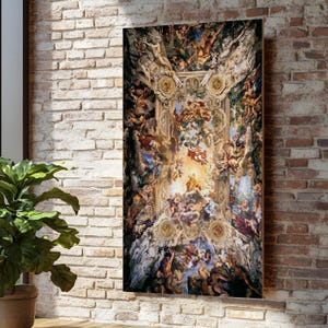 Renaissance Masterpiece Canvas, Baroque Art Ceiling, Mythological Scene Wall Art, Historical Art Canvas Print, Ready To Hang Decoration