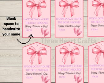 Hands Down You're The Best Around Valentine, Non-candy Valentine, Hand Sanitizer/Lotion, Digital Download