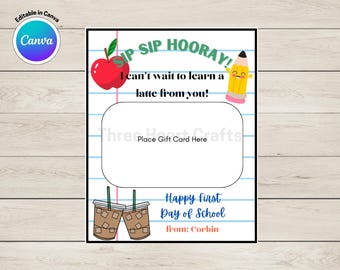 Coffee Gift Card Holder, Teacher Appreciation (Digital Download)