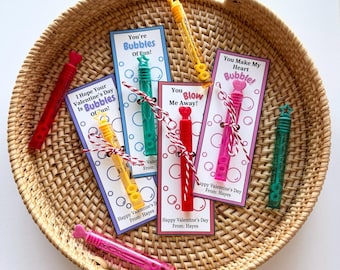 Tarjetas de San Valentín de Bubbles: Dulces sin dulces, nombres editables (Descarga digital)