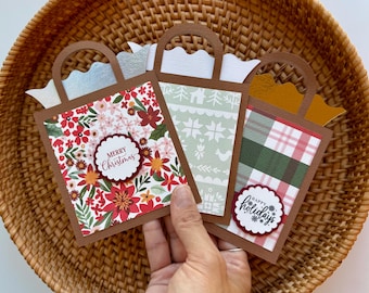 Holiday Money/Gift Card Holder: Personalized Shopping Bag Card