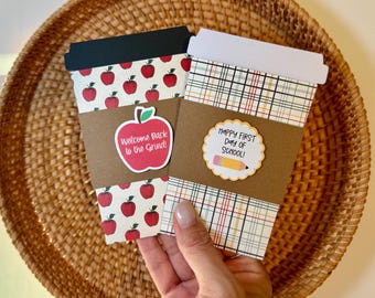 Coffee Cup Gift Card Holder: Teacher Back to School Card