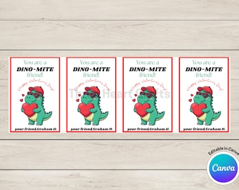 Dinosaur Valentine, You're a Dino-Mite Friend, Valentines for Boys, Classroom Treats