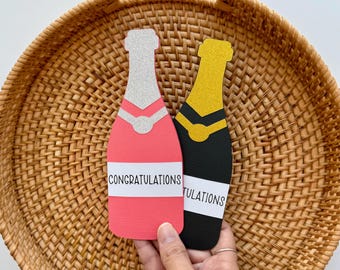 Customizable Champagne Bottle Gift Card Holder: Congratulations Card