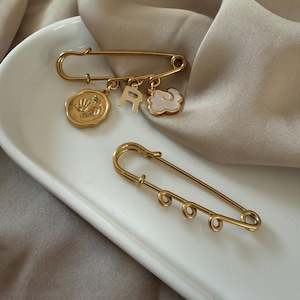 Pin - Broche con dije personalizado, elegante broche de acero inoxidable, regalo para ella y evento