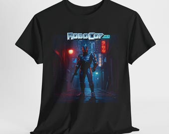 Movie T-Shirt - Based on Robocop In Alley - Gift Tee, Nostalgic Shirt, Vintage, 80s, Robot