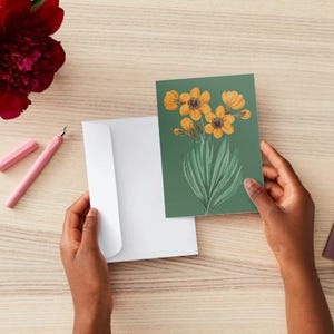 Cartão/Impressão Floral em Branco