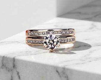Six-Claw Cubic Zirconia Ring: Classic Wedding Engagement Accessory
