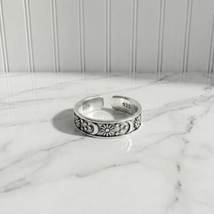 Sun and Moon Ring: 925 Sterling Silver Celestial Jewelry