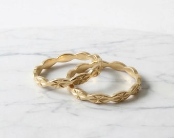 Special Shape Engraved Ring Women Pattern Design Dainty Minimalist Jewelry Gift