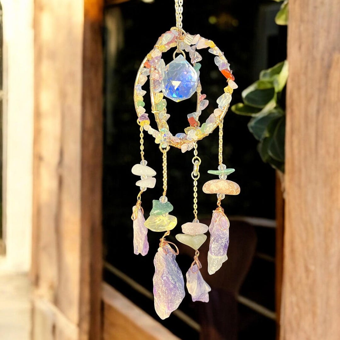 Crystal Suncatcher Hanging Prism Light Catcher, Boho Window Decor ...