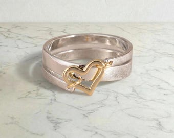 Heart Hollow Double Layer Ring Fashion Creative Minimalist Jewelry Stackable Ring Women