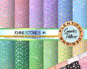 Rainbow Rhinestones Seamless Patterns