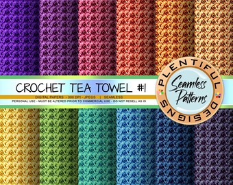 Crochet Tea Towel Seamless Pattern