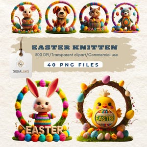 Coniglietto lavorato a maglia | Clipart di uova di Pasqua | Clipart di coniglietti pasquali | Clipart di Pasqua carini | Clipart di uova di Pasqua | Clipart di Pasqua divertenti | Decorazioni per la tavola di Pasqua