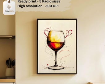 Wall art print wine|Poster print wine|Wine bar art prints|Trendy wine poster prints|Kitchen+bar wine print|Wine lover print|Wineprintable