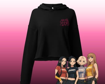 BlackPink World Tour Deadline Jisoo, Jennie, Rose, Lisa, Jump! Unisex Cropped Hoodie, Blink Music Video Merchandise Merch