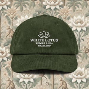 White Lotus Corduroy Hat, Resort and Spa Thailand Baseball cap, gift for her, him, HBO Original Series Season 3 Merch for friend, girlfriend