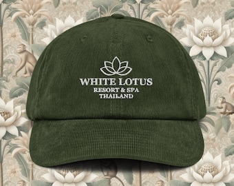 White Lotus Corduroy Hat, Resort and Spa Thailand Baseball cap, gift for her, him, HBO Original Series Season 3 Merch for friend, girlfriend