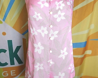 50/60er Jahre Pink Playsuit Strampler Beachwear Resortwear Bademode Sandburg Baumwolle