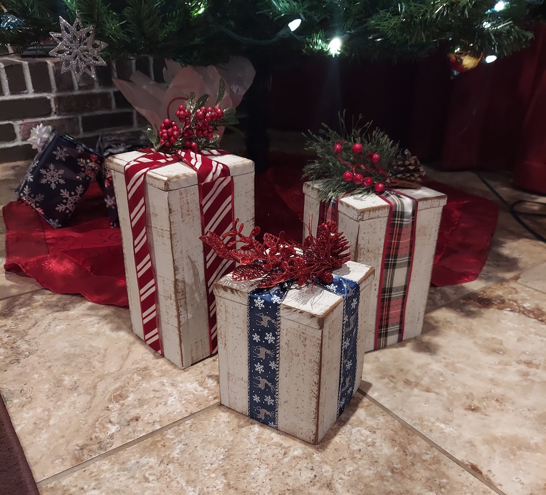 Custom Wood Christmas Box Decor Etsy Christmas Box Decor