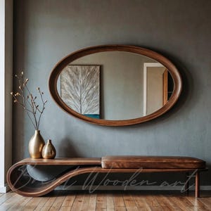 LATINA - Walnut Wooden Bench, Bench Wooden Bench, Exclusive Bench, Leather Bench, Entryway Furniture