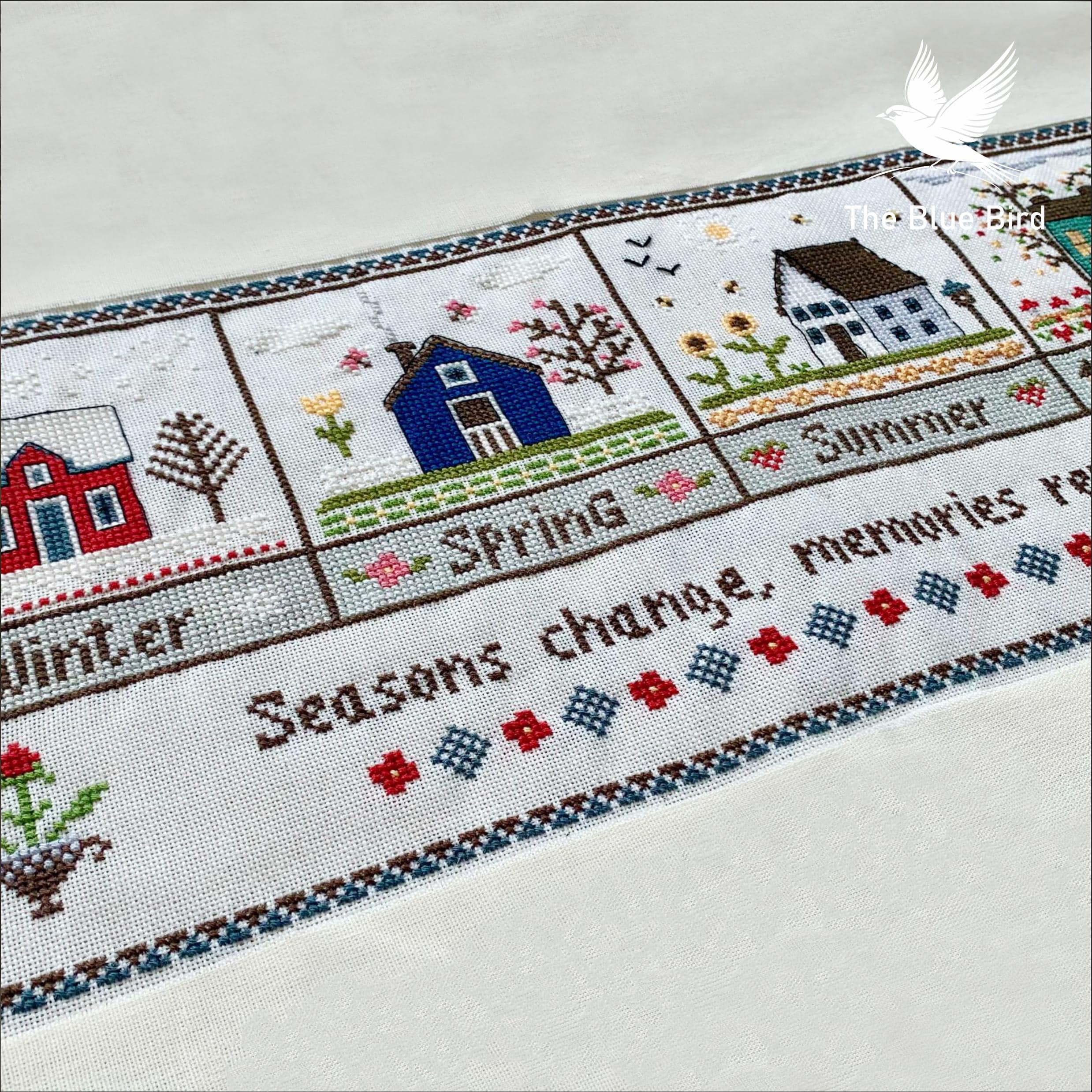 Charming Four Seasons Cross Stitch Pattern - Vintage Cottagecore DIY ...