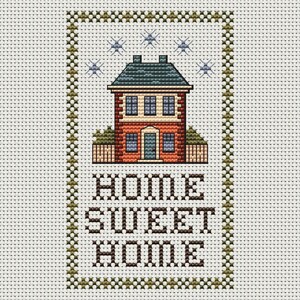 Cottage style home sweet home cross stitch
