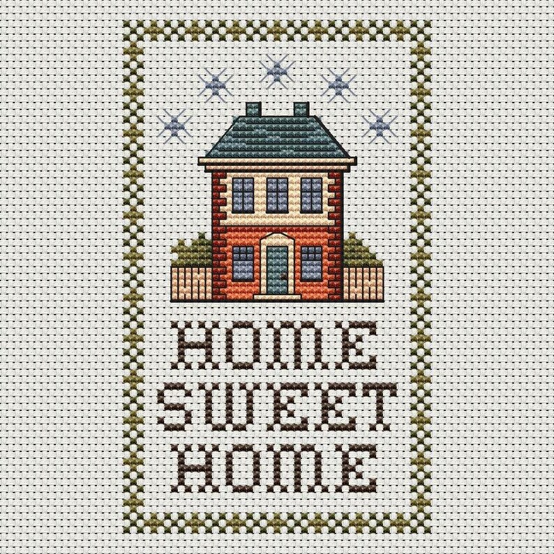 Cottage style home sweet home cross stitch