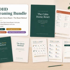 ADHD Cleaning Planner Bundle | Visual 5-Zone + 15-Room Home Systems (PDF)