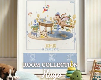 Kids Watercolor Illustration | Custom Nursery Print | Hugo’s Room – Room Collection