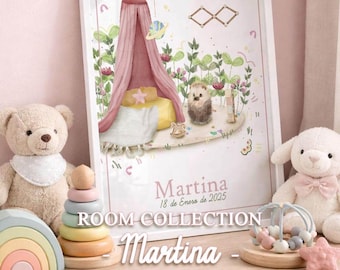 Personalized Watercolor Nursery Print | Baby Room Decor customizable - Martina’s room