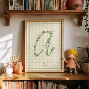 Inicial nombre GARDEN / Decoración habitación infantil / Habitación infantil / Ilustración niños / Regalo Bebe / Regalo nacimiento.