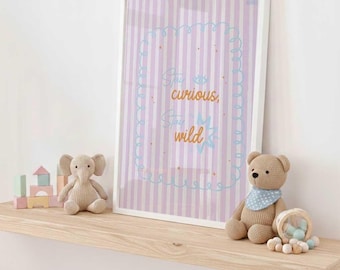 Motivational Quote Print for Kids Room | Watercolor Illustration | WILD – dream and grow Collection