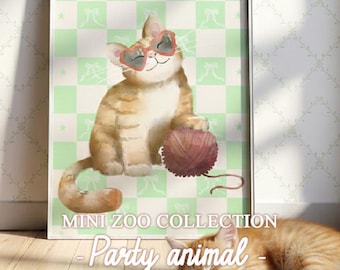 Baby Personalized Wall Art in Watercolor | Decorative Kids Print | mini zoo Collection