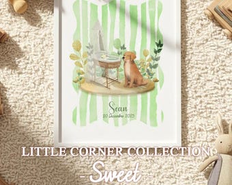 Personalized Kids Wall Art in Watercolor | Baby Room Decor | Sweet – Little Corner Collection