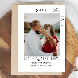 Save the Date Vorlage bearbeitbar, benutzerdefinierte Hochzeitskarten, Sofort-Download, Foto-Magnet-Vorlage Moderne Minimal Save The Date-Karten