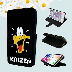 Personalized ADD NAME Disney Character Duck - Wallet Phone Case For iPhone Models Folio Cover