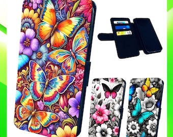 Pretty Butterflies Animal Art - Wallet Phone Case For iPhone Models Folio Cover